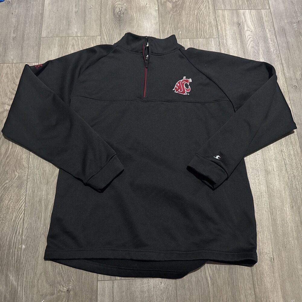 Washington State Cougars Champion Sweater Mens Size M 1/4 Zip Knit WSU
